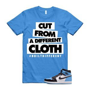 Jordan 1 UNC University Blue Toe Retro High OG Black White T Shirt Match CLOTH